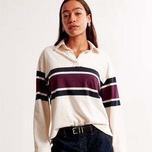 Abercrombie & Fitch Women’s Long-Sleeve Rugby Polo Top
